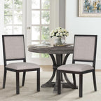 Espresso Upholstered Solid Wood Dining Chairs 19Inch