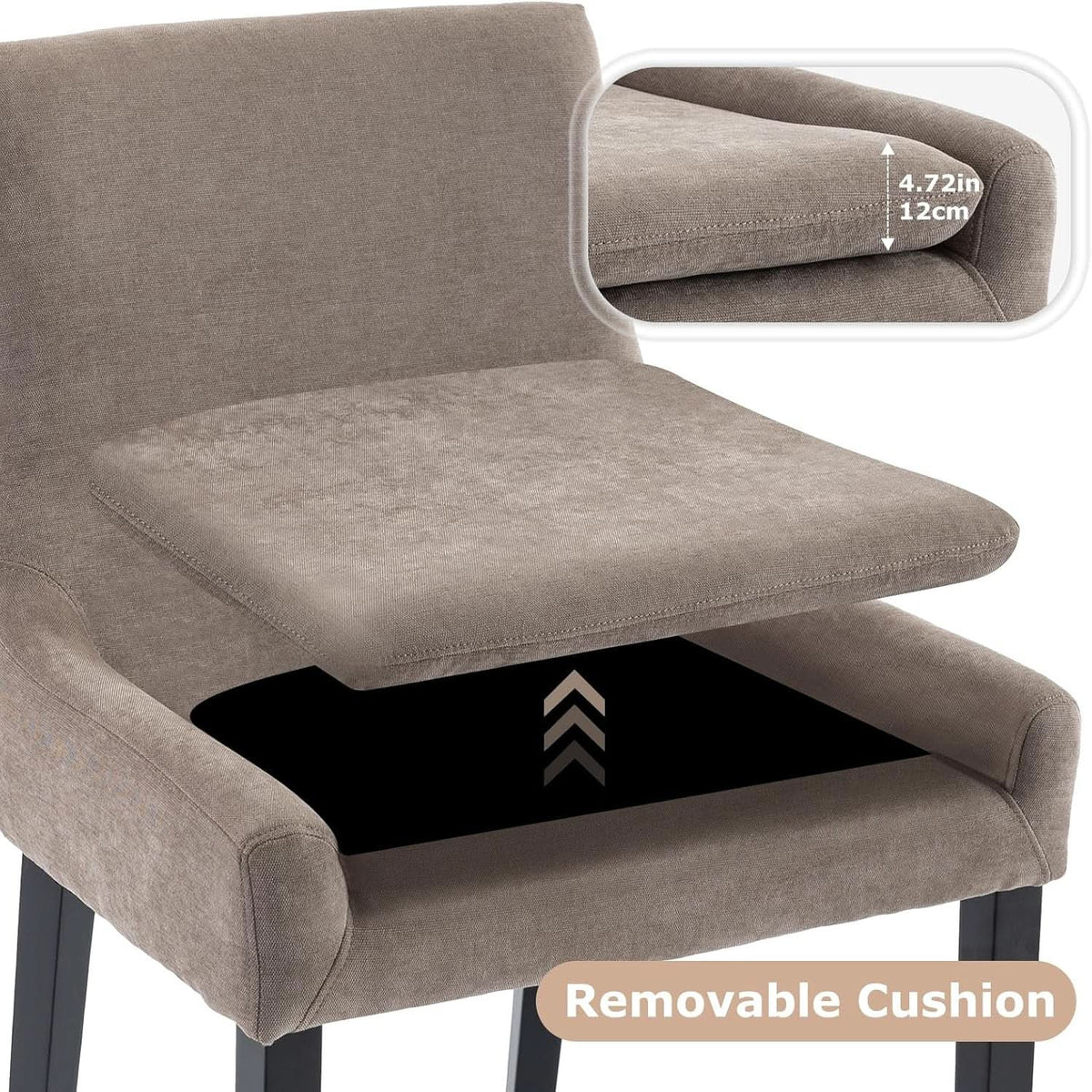 Luxurious Camel Upholstered Dining Chairs With Wood