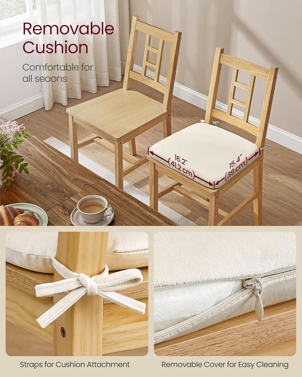 Luxurious Handcrafted Solid Wood Dining Chairs Set