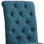 Blue Tufted Parsons Dining Chair With Solid Wood Frame
