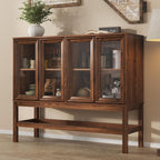 Large Handcrafted Sideboard Cabinet With Clear Glass