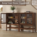 Large Handcrafted Sideboard Cabinet With Clear Glass