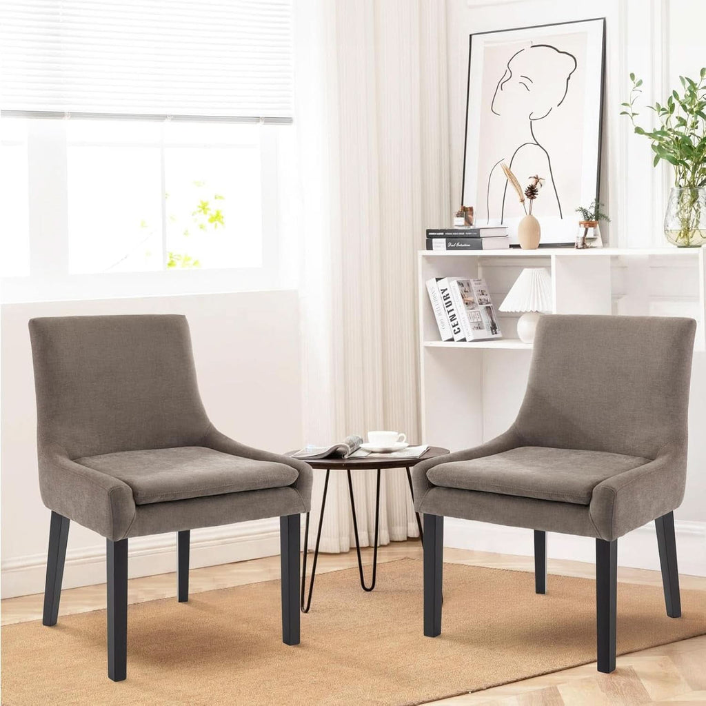 Luxurious Camel Upholstered Dining Chairs With Wood