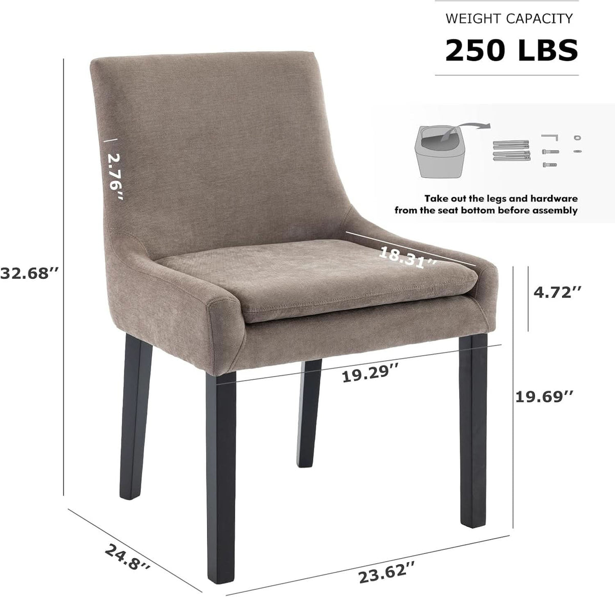 Luxurious Camel Upholstered Dining Chairs With Wood