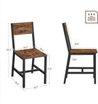 Dining Chair Set Of 2 Rustic Wood Chairs With Metal Frame Two Tone