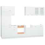NNEVL 8 Piece Kitchen Cabinet Set White Chipboard
