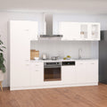 NNEVL 8 Piece Kitchen Cabinet Set White Chipboard