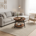 Nordic Walnut Double-Layer Coffee Table