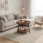 Nordic Walnut Double-Layer Coffee Table