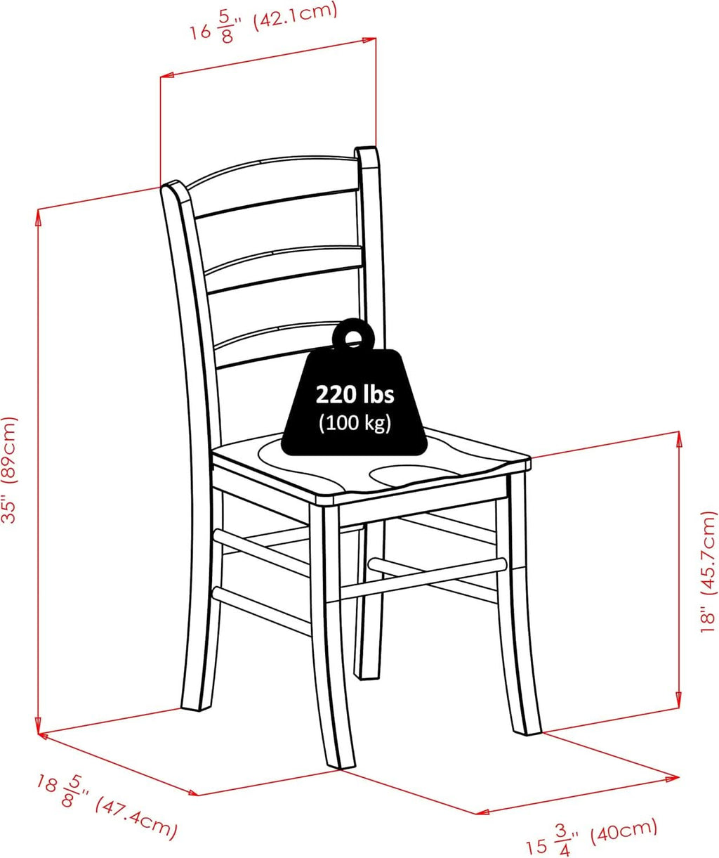 Light Oak Ladder Back Dining Chair Set 2 Piece Wood Chairs