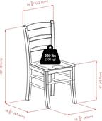 Light Oak Ladder Back Dining Chair Set 2 Piece Wood Chairs
