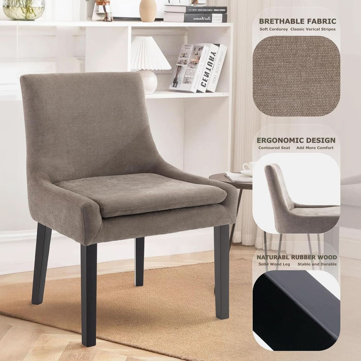 Luxurious Camel Upholstered Dining Chairs With Wood