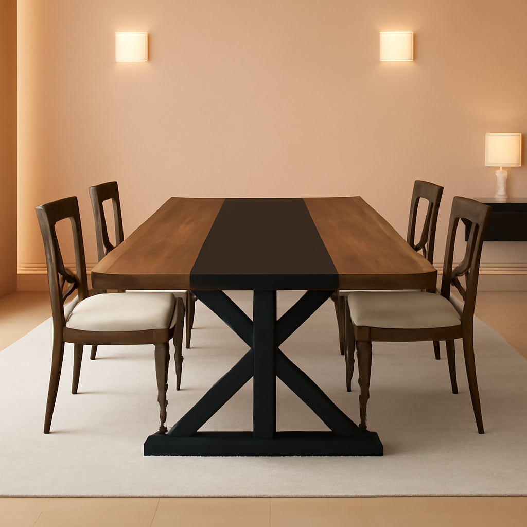 71 Inch Farmhouse Dining Table Waterproof Table top